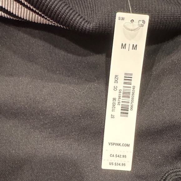 PINK Victoria's Secret Black Biker Shorts with Striped Waistband (A1-4) - Picture 6 of 6